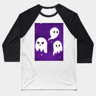 Three Little Ghost in purple halloween edition Baseball T-Shirt